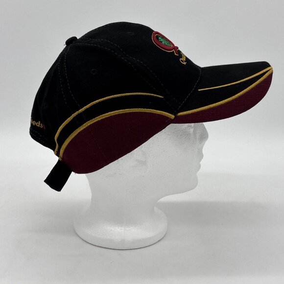 Quality Seeds Hat Cap Adjustable Black Burgundy 100% Cotton One Size - Picture 5 of 8
